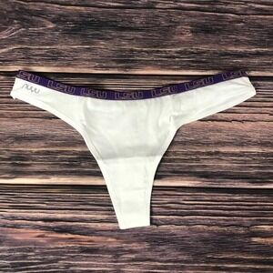 NUYU LSU Tigers Louisiana State University White Purple NEW Thong Size Large